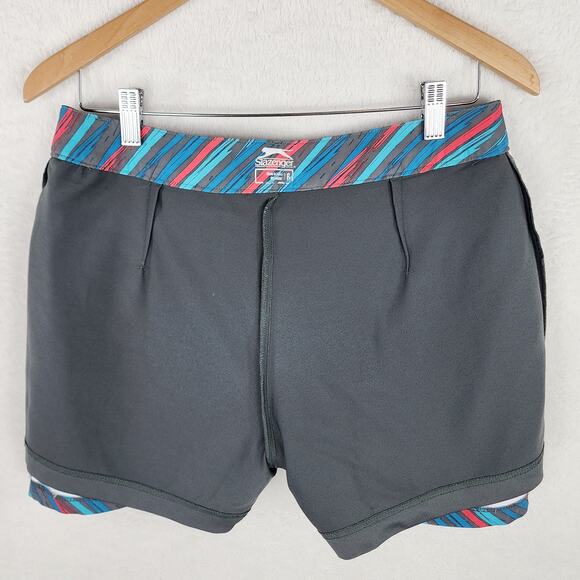 Slazenger Golf Skort Women 6 Blue Grey Pink Geometric 4 Pocket Zip & Snap - Picture 8 of 11